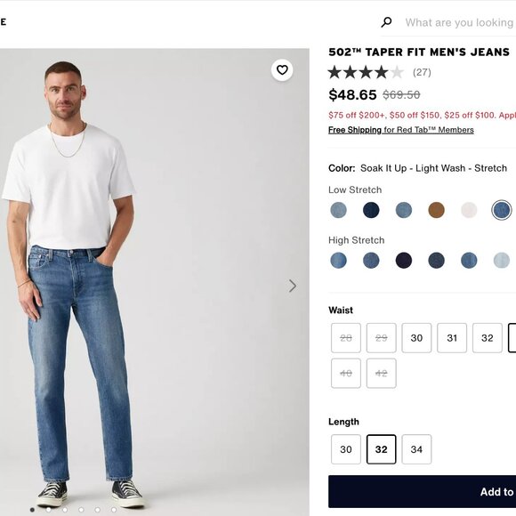 Levi's 502 Taper Fit Men's Jeans - Picture 7 of 7